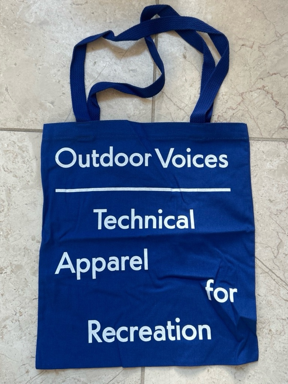 Outdoor Voices Royal Blue Canvas Logo Tote